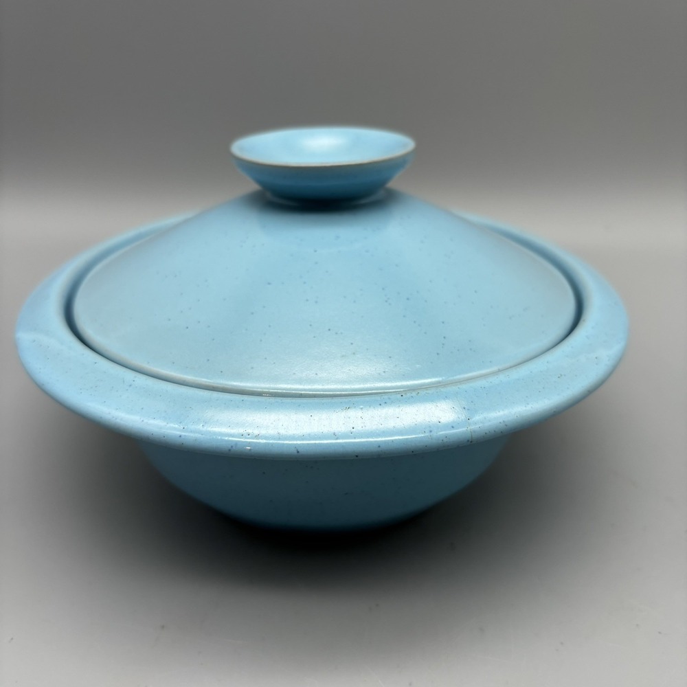 Frankoma 6U Pottery 7" Blue Covered Baker Casserole Dish w/ lid